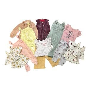 Bundle LOTS of 9 Outfits for Toddler Baby Girl 12-18m Organic Cotton for Summer